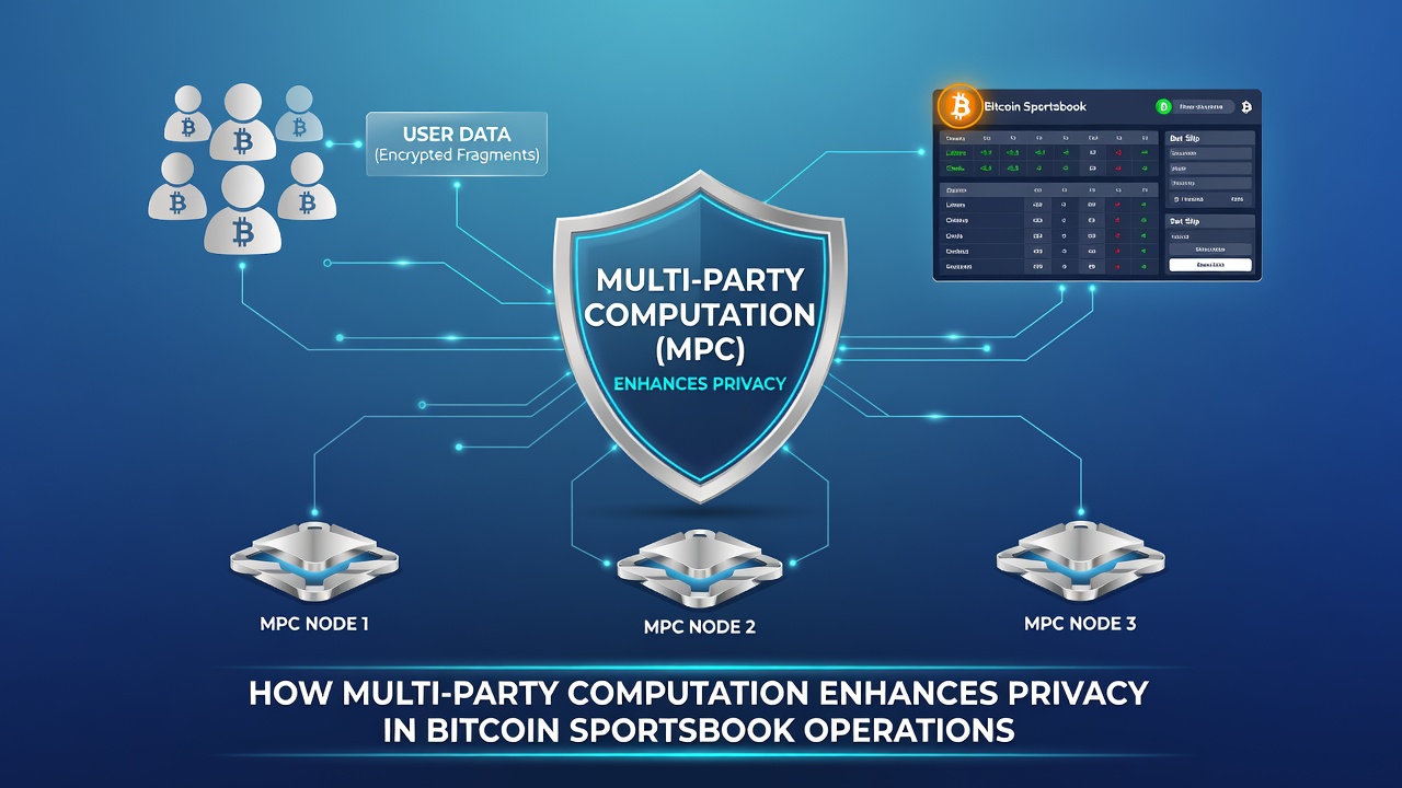 Illustration der Multi-Party Computation in dezentralen Wettplattformen mit Bitcoin-Netzwerken