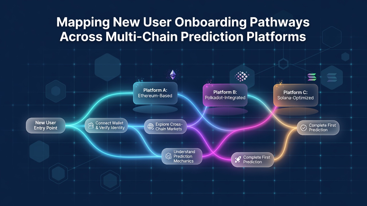 Visualisierung von Onboarding-Pfaden auf Multi-Chain-Vorhersageplattformen mit Wallet-Integration und Chain-Auswahl